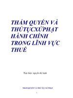 THẨM QUYỀN VÀ THỦ TỤC XỬ PHẠT TRONG LĨNH VỰC THUẾ pptx