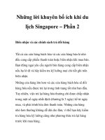 Những lời khuyên bổ ích khi du lịch Singapore – Phần 2 ppsx