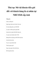 Thủ tục Mở tài khoản tiền gửi đối với khách hàng là cá nhân tại NHCSXH cấp tỉnh pdf