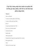 Cấp Giấy chứng nhận tiêu chuẩn sản phẩm đối với Phụ gia thực phẩm, chất hỗ trợ chế biến thực phẩm nhập khẩu docx