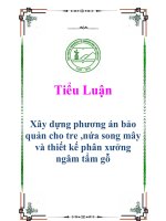 Tiểu luận: Xây dựng phương án bảo quản cho tre ,nứa song mây và thiết kế phân xưởng ngâm tẩm gỗ pdf