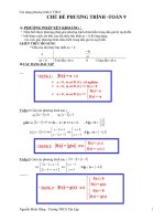 Các dạng phương trình