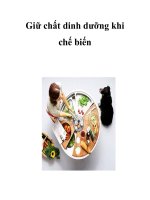Giữ chất dinh dưỡng khi chế biến doc