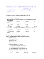 ĐỀ THI VÀ ĐÁP ÁN THI VÀO 10 CHUYÊN ANH