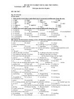 ĐỀ THI THỬ TNTHPT TIẾNG ANH 2010