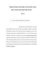 Những lời khuyên chân thành của thày thuốc chuyên khoa với thân nhân người bệnh ung thư (Kỳ 2) ppt