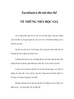 VỀ NHỮNG NHÀ HỌC GIẢ - Zarathustra đã nói như thế pptx