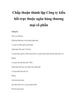 Chấp thuận thành lập Công ty kiều hối trực thuộc ngân hàng thương mại cổ phần doc