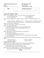 ĐỀ KT 1 TIẾT (KÌ I )VẬT LÝ 7