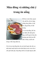 Mùa đông và những chú ý trong ăn uống pdf