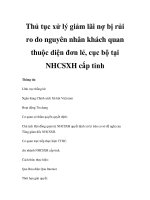 Thủ tục xử lý giảm lãi nợ bị rủi ro do nguyên nhân khách quanaThủ tục xử lý giảm lãi nợ bị rủi ro do nguyên nhân khách quan thuộc diện đơn lẻ, cục bộ tại NHCSXH cấp tỉnh thuộc diện pps
