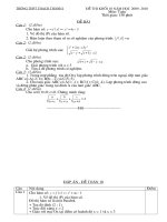 Đáp án đề thi khối 10 lần 2