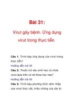 Bài 31: Virut gây bệnh. Ứng dụng virut trong thực tiễn docx