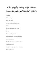 Cấp lại giấy chứng nhận “Thực hành tốt phân phối thuốc” (GDP) ppt