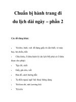 Chuẩn bị hành trang đi du lịch dài ngày – phần 2 doc
