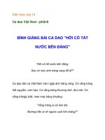 Kiến thức lớp 10 Ca dao Việt Nam –bình giảng câu hởi cô tát nước bên đường potx