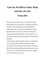 Làm cho WordPress Tuân: Danh sách bài viết trên trang tĩnh doc