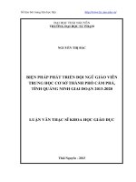 Biện pháp phát triển đội ngũ giáo viên trung học cơ sở thành phố cẩm phả, tỉnh quảng ninh giai đoạn 2013 2020