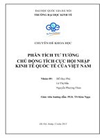 PHÂN TÍCH TƯ TƯỞNG CHỦ ĐỘNG TÍCH CỰC HỘI NHẬP KINH TẾ QUỐC TẾ CỦA VIỆT NAM