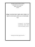 GIẢI PHÁP PHÁT TRIỂN, HOÀN THIỆN CÁC DỊCH VỤ NGÂN HÀNG MỚI TẠI CÁC NHTM HIỆN NAY
