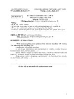 Đề thi Tuyển sinh 10 đại trà môn Anh văn - Năm học 2009-2010