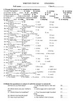 Bài kiểm tra tiếng anh lớp 6 doc