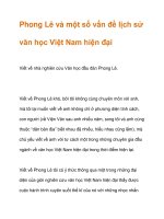 Phong Lê và một số vấn đề lịch sử văn học Việt Nam hiện đại pptx