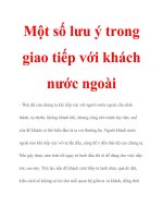 Một số lưu ý trong giao tiếp với khách nước ngoài ppt