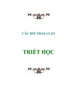 Câu hỏi thảo luận triết học pot