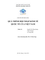 CHUYÊN ĐỀ KHOA HỌC Tiến trình hội nhập kinh tế quốc tế của Việt Nam