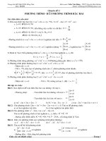 Chuyên đề 1: PHƯƠNG TRÌNH - BẤT PHƯƠNG TRÌNH BẬC HAI pptx