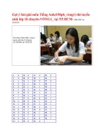 Gợi ý bài giải môn Tiếng Anh(150ph_vòng1) thi tuyển sinh lớp 10 chuyên-VÒNG1_ tại TP.HCM_21-6-2007