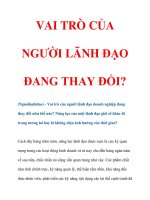 VAI TRÒ CỦA NGƯỜI LÃNH ĐẠO ĐANG THAY ĐỔI? pps