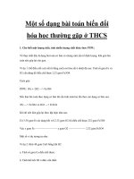 Một số dạng bài toán biến đổi hóa học thường gặp ở THCS ppt