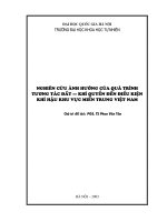 Nghiên cứu ảnh huởng của quá trình tương tác đất – khí quyển đến điều kiện khí hậu khu vực miền Trung Việt Nam