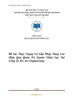 Tiểu luận quản trị nguồn nhân lực Đề tài thực trạng và giải pháp nâng cao hiệu quả quản trị nguồn nhân lực tại Công ty We are engineering