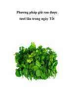 Phương pháp giữ rau được tươi lâu trong ngày Tết pdf