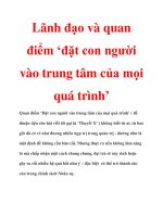 Lãnh đạo và quan điểm ‘đặt con người vào trung tâm của mọi quá trình’ ppt