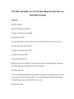 Cho nhà xuất khẩu vay: Ký kết Hợp đồng bảo đảm tiền vay, hợp đồng tín dụng pdf