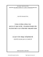 Tăng cường công tác quản lý nhà nước về kinh tế đối với ngành thủy sản tỉnh Phú Thọ đến 2020