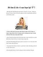 Đi tìm lý do vì sao bạn lại ''''ế