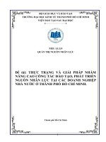 Tiểu luận quản trị nguồn nhân lực đề tài thực trạng và giải pháp nhằm nâng cao công tác đào tạo phát triển nguồn nhân lực tại các doanh nghiệp nhà nước TPHCM