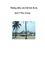 Những điều cần biết khi đi du lịch ở Nha Trang ppt