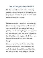 Lãnh đạo làm gì để tránh tự thỏa mãn doc