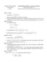 ĐỀ THI THỬ MÔN TOÁN NĂM 2011 - ĐỀ SỐ 20 pptx