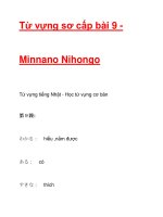 Từ vựng sơ cấp bài 9 - Minnano Nihongo pps
