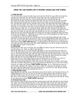 CÔNG TÁC CHỦ NHIỆM LỚP Ở TRƯỜNG TRUNG HỌC PHỔ THÔNG ppt