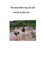 Sẵn sàng hành trang cho một chuyến du lịch ''''bụi'''' ppt