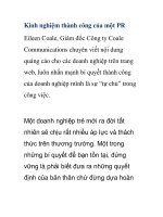 Kinh nghiệm thành công của một PR ppsx