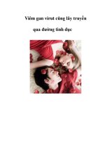 Viêm gan virut cũng lây truyền qua đường tình dục potx